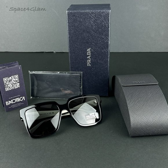 Prada Women Sunglasses Black Grey Square Oversized PR24ZS 1AB5S0 NEW AUTHENTIC main image 8